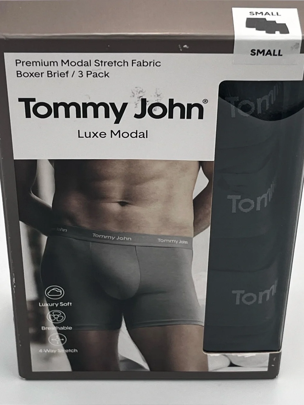 Tommy John Luxe Modal 3-Pack Boxer Briefs - Black Men’s Size Small